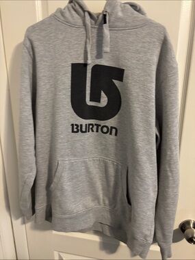 Burton Light Gray Hoodie with Black Logo